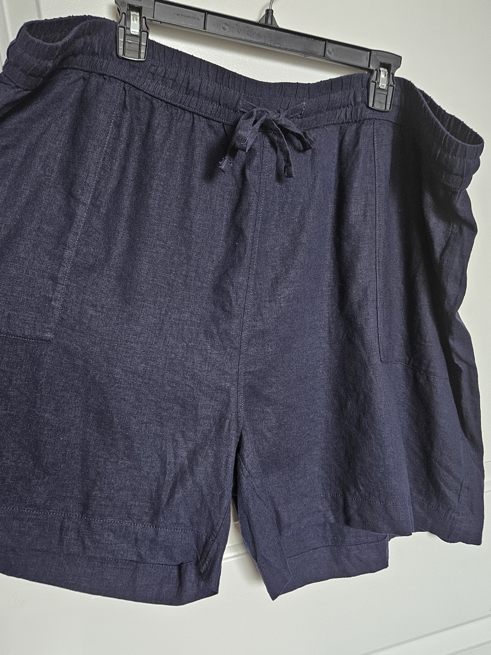 Cynthia Rowley Women's Plus Size 3X Navy Linen Shorts
